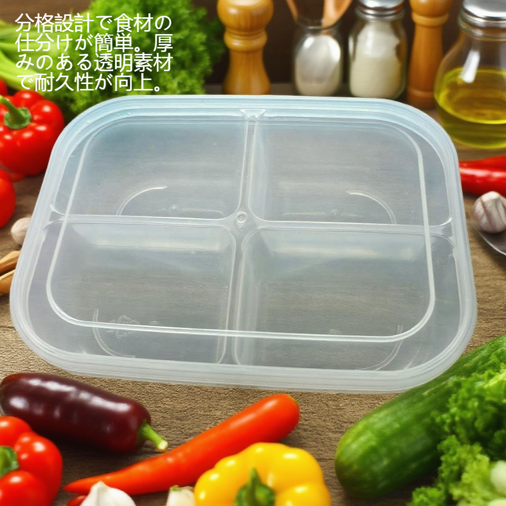 キッチンの分格透明タッパーを厚くする
