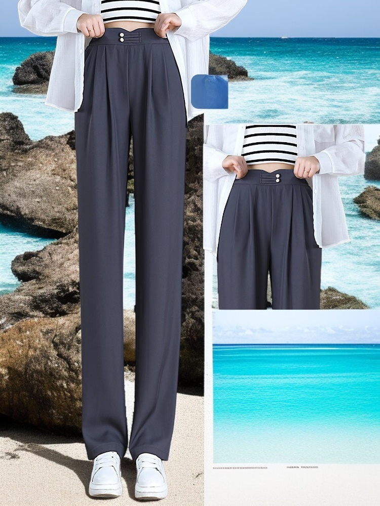 ドレープ＆クールタッチ ストレートパンツ