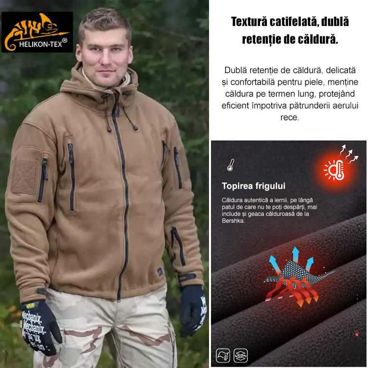 Jachetă călduroasă din fleece pentru exterior