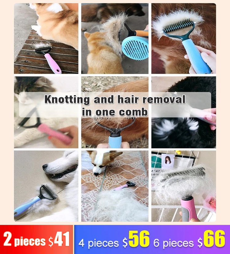 Pet Grooming Brush, easy to solve the hair knots