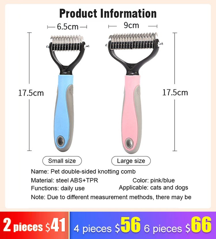Pet Grooming Brush, easy to solve the hair knots