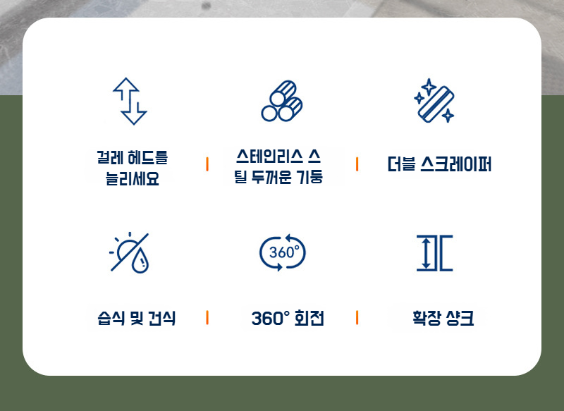 셰닐 리필 장착된 밀대 헤드