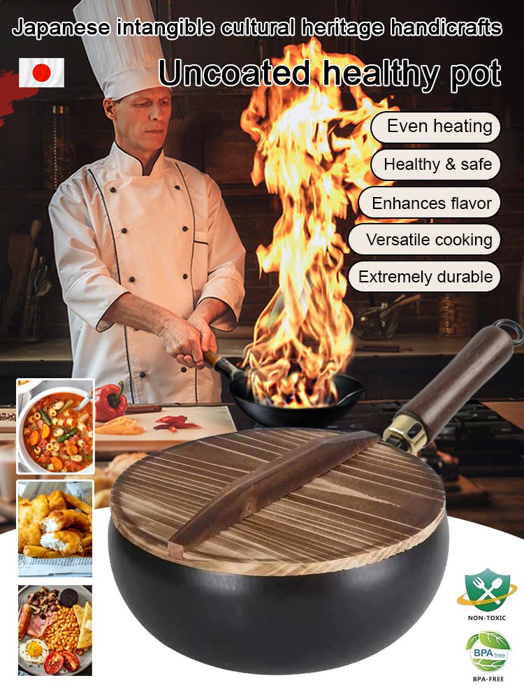 [Uncoated healthy pot] Iron-supplemented pure iron non-stick pot