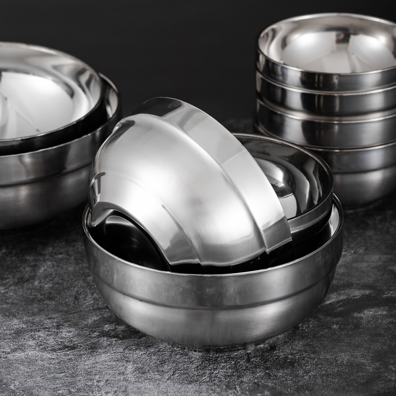 Double-layer insulation bowl thickened stainless steel bowl