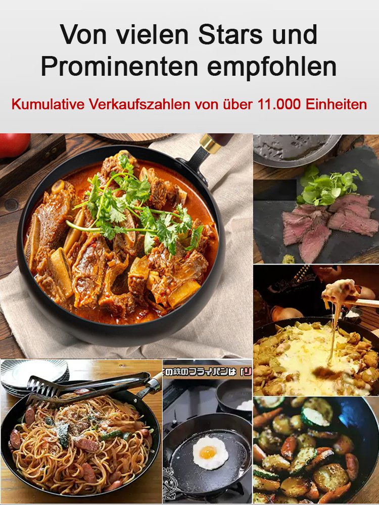 【Ohne Beschichtung Antihaft-Pfanne】Handgeschmiedet von Solinger Handwerkern, 10.000 Mal gehämmert.