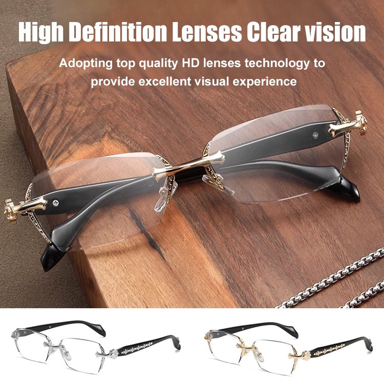 Frameless Cutting Edge HD Women's Elderly Metal Heavy Craft Presbyopia