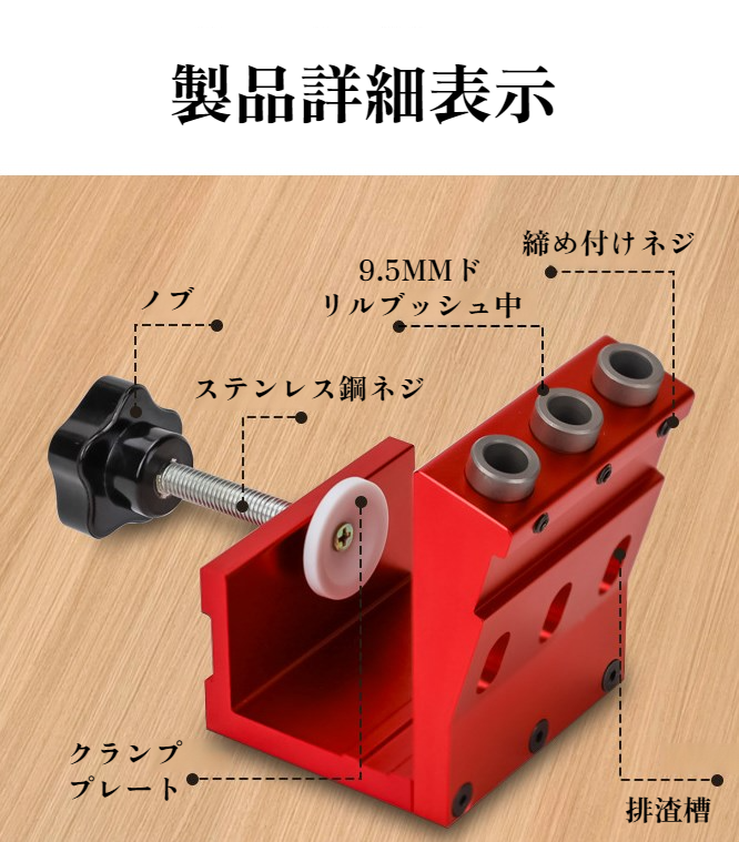 DIY木工プロジェクトで使われる穴あけツールセット