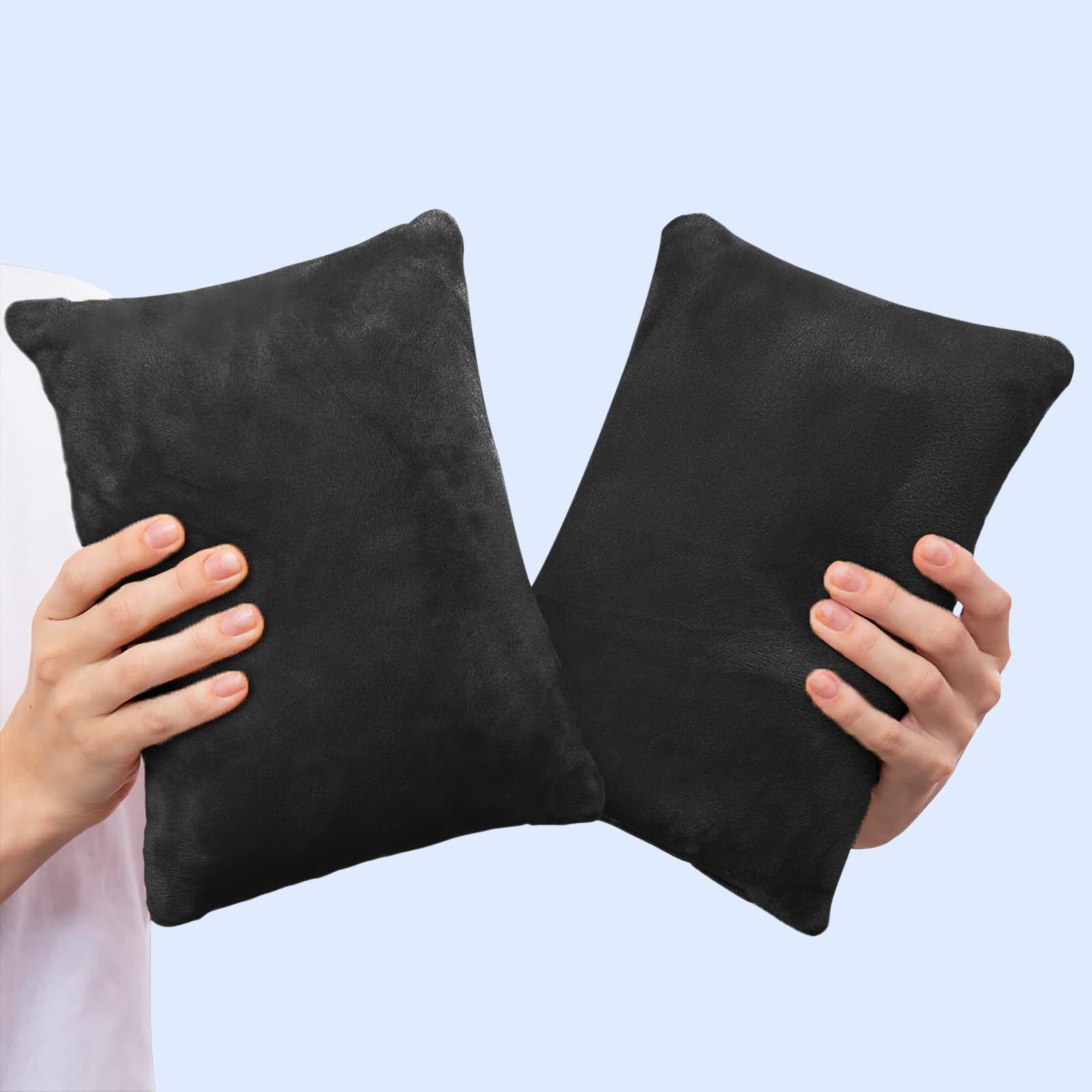 หมอนพิมพ์ลายสำหรับเดินทาง 2 ชิ้น ผ้าฟลานเนลนุ่ม ขนาดเล็กสำหรับสัตว์เลี้ยง