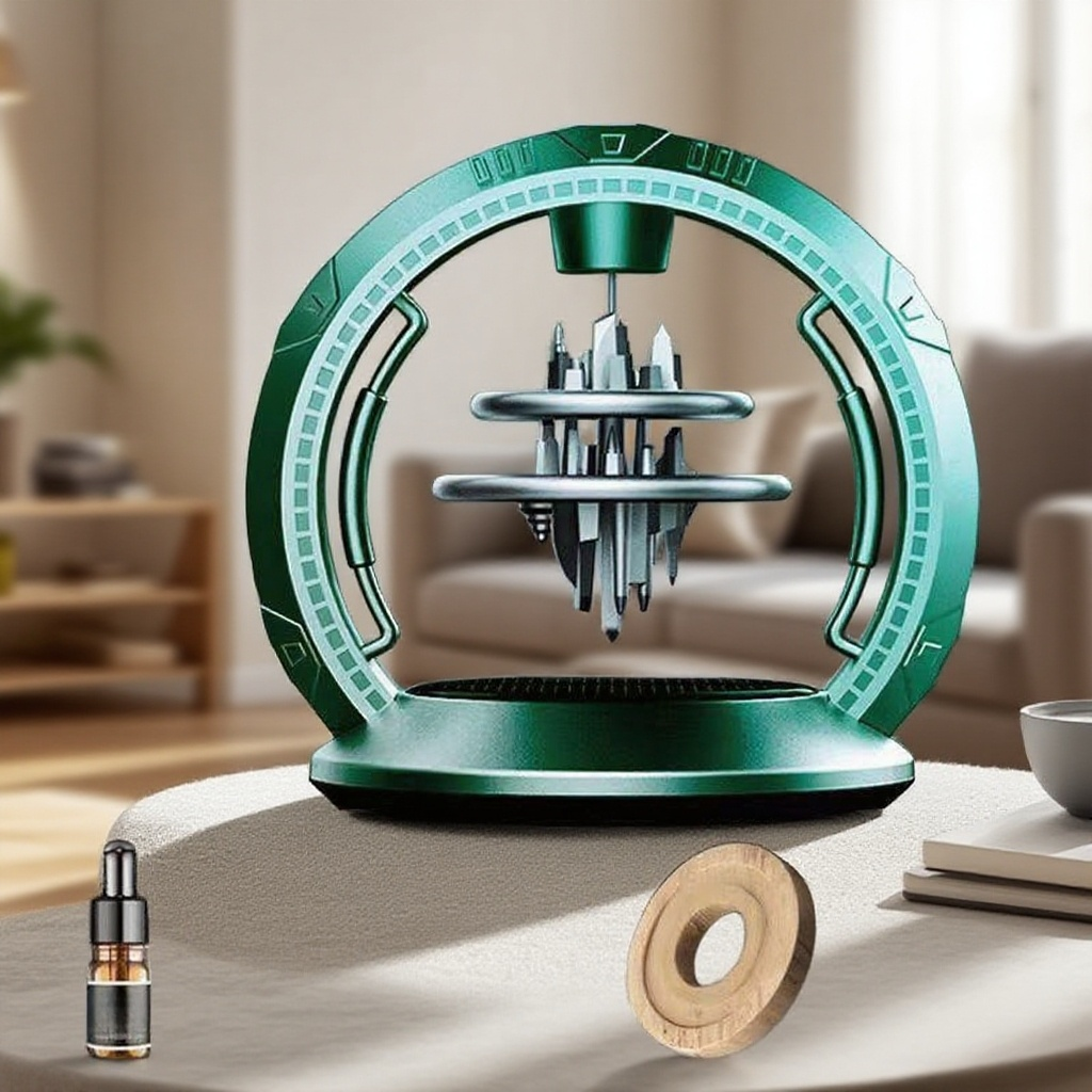 Car mounted aromatherapy solar powered rotating ornament