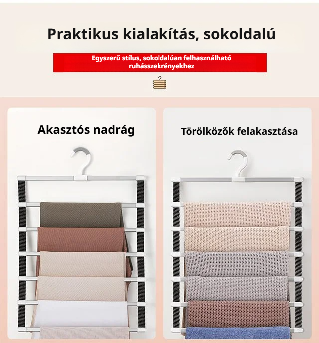 Helytakarékos nadrágtartó szekrényben