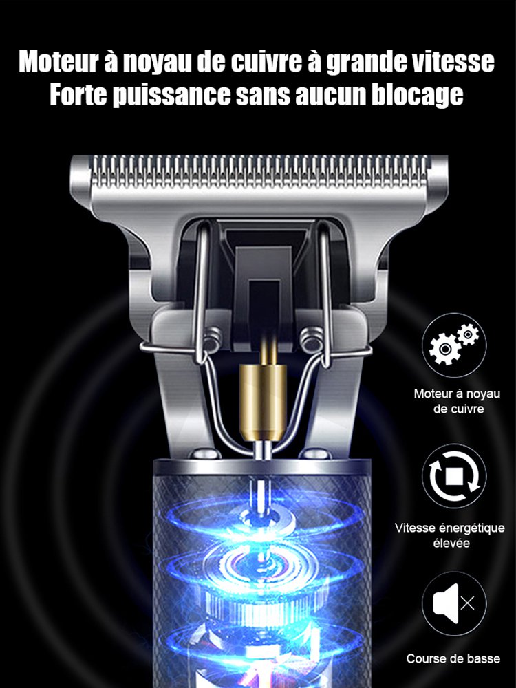 【Silencieux et sans blocage】Tondeuse électrique à huile pour la sculpture des cheveux.