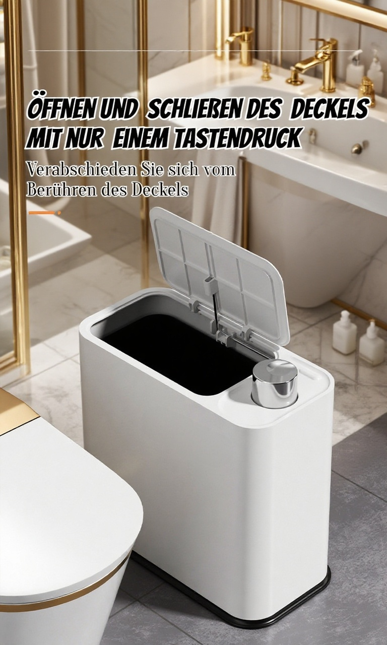 Multifunktionaler Mülleimer mit praktischem Druckknopf