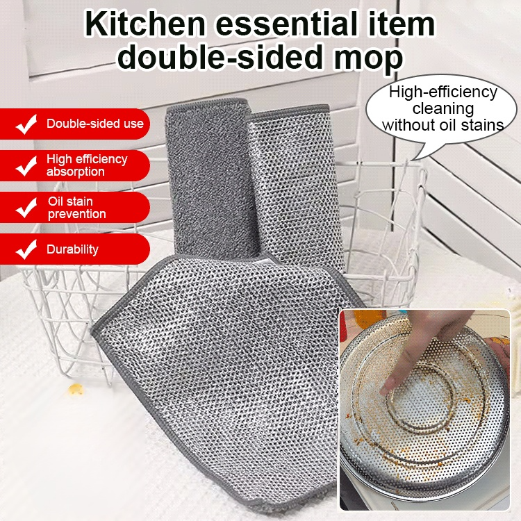 【stain removal】Double-sided silver silk bamboo charcoal cleaning cloth