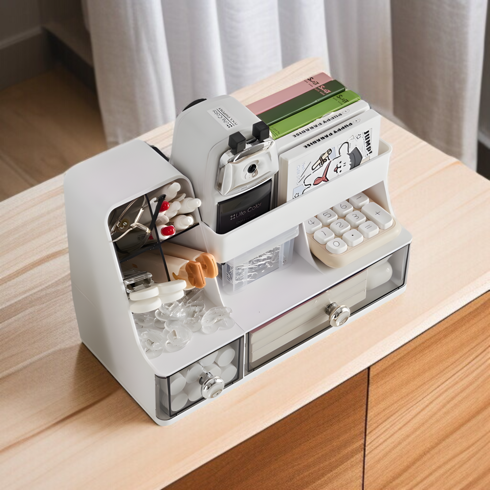 デスクトップコンパートメント収納ボックス軽量高級化粧品ラック寝室用メイクブラシ収納バケツ引き出し収納ボックス