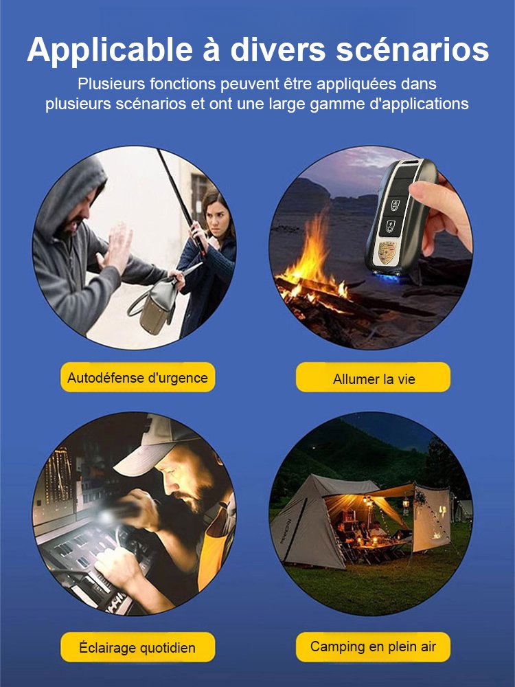 Porte-clés de défense personnelle multifonction.