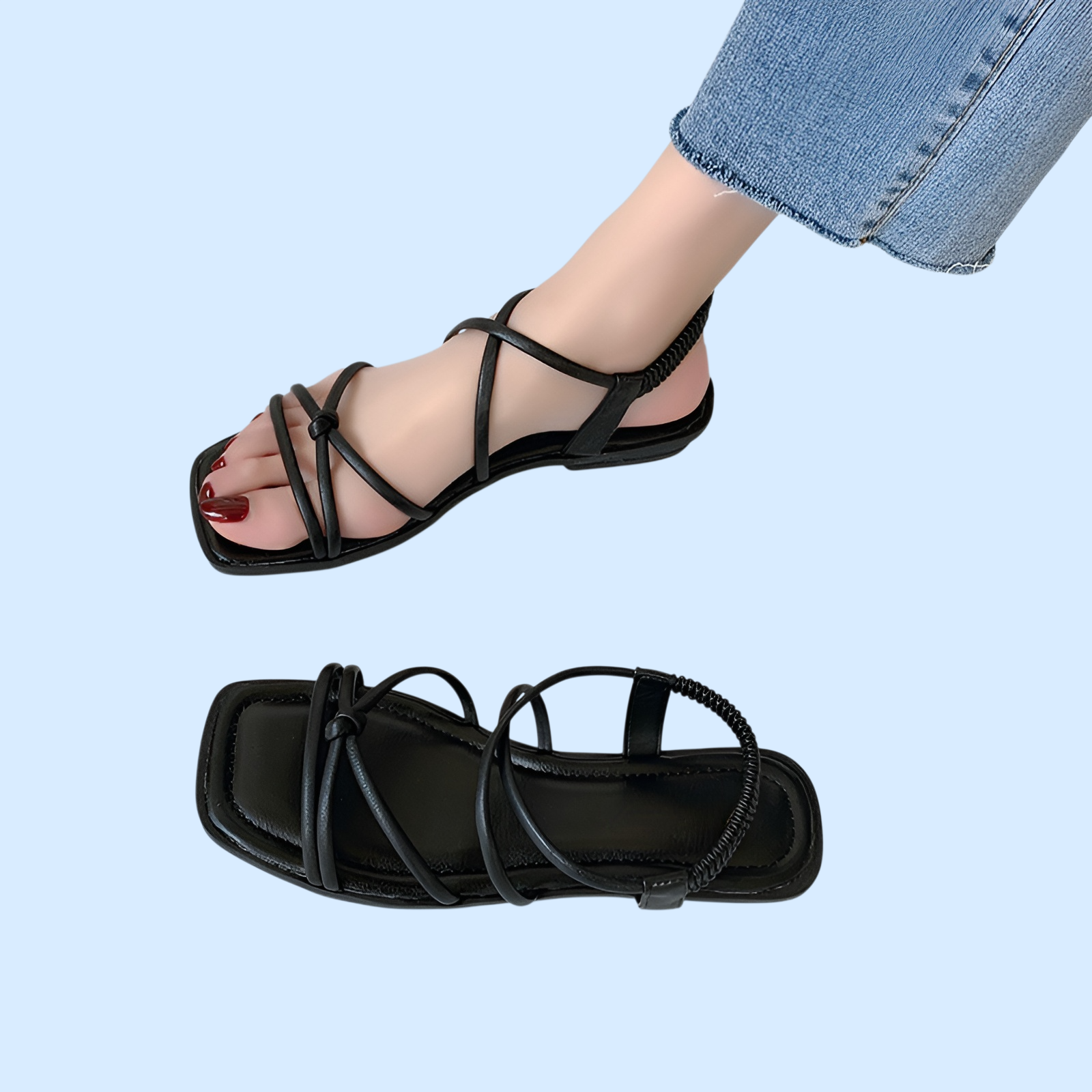 おしゃれな仙女風フラットビーチサンダル