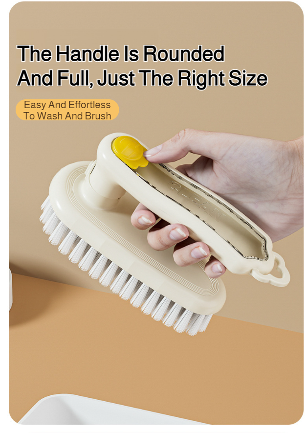 Household brush removing tough stains from fabric