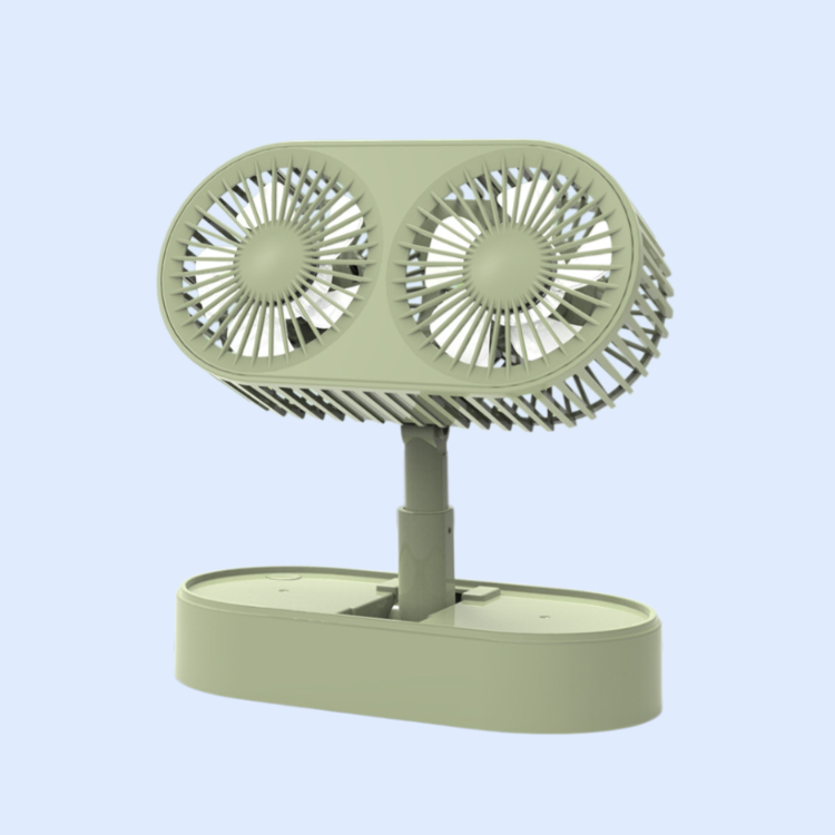 Anhebbarer, faltbarer Doppelkopf-Tischventilator