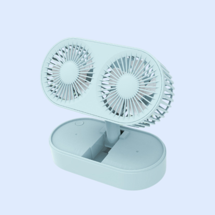 Anhebbarer, faltbarer Doppelkopf-Tischventilator