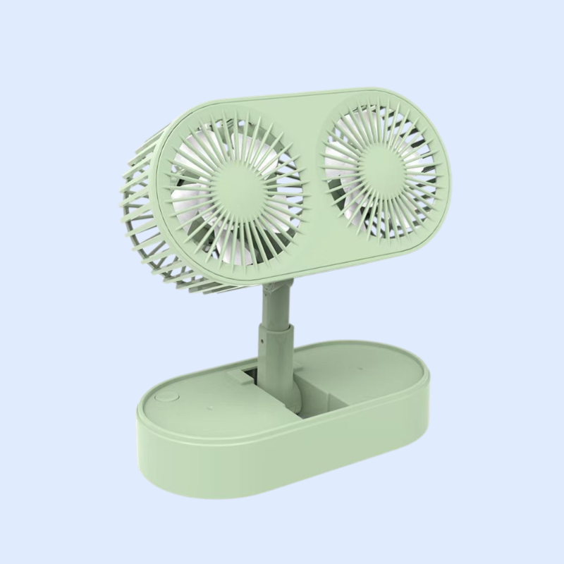 Anhebbarer, faltbarer Doppelkopf-Tischventilator