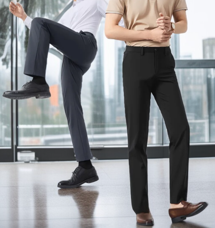 슬림 일자핏 솔리드 비즈니스 정장바지 전체 이미지