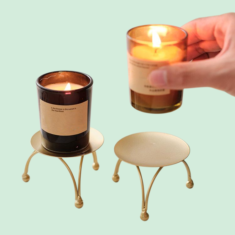홈 골드 & 블랙 아로마 캔들 전용 트레이