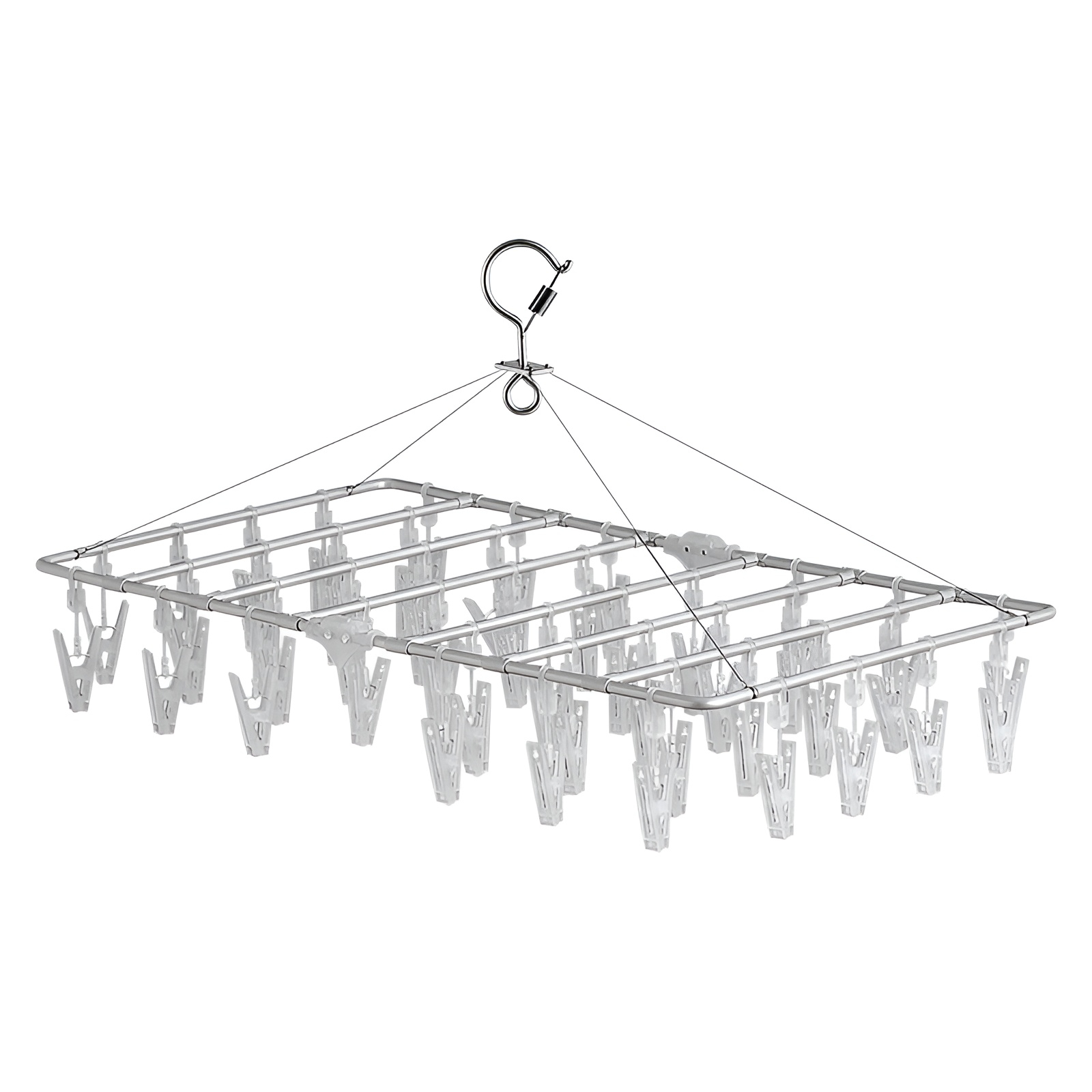 アルミ合金ハンガー 多機能クリップ付き 靴下用物干しフック