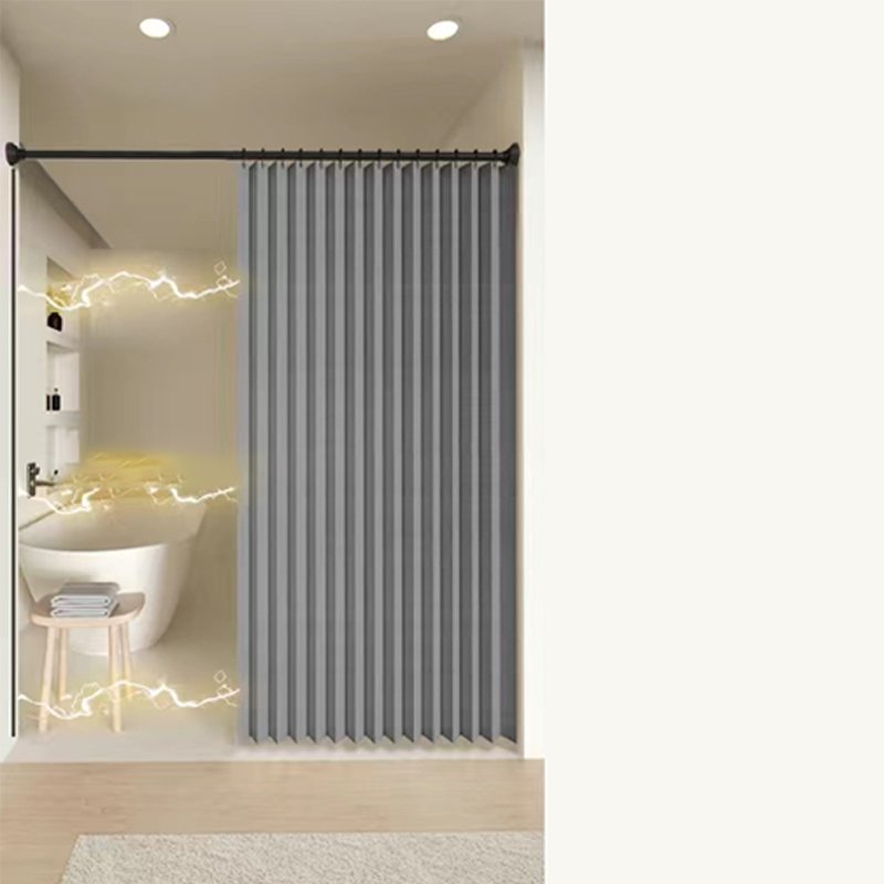 접이식 무타공 투명 샤워 커튼