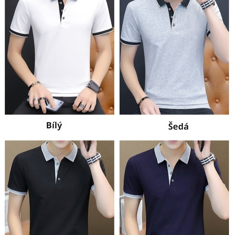  Pánské volné tričko s kulatým výstřihem