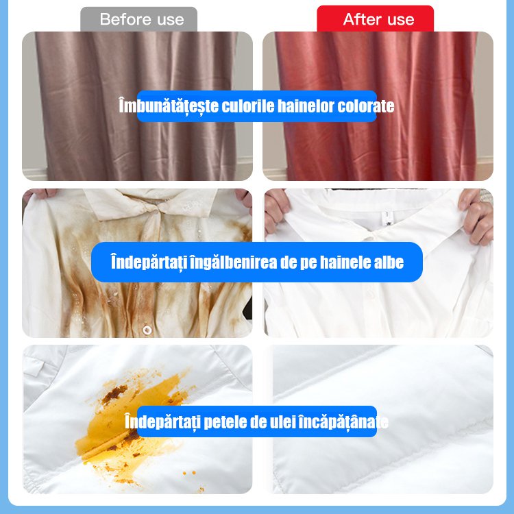 Pulbere de îndepărtare a petelor cu oxigen activat enzimatic