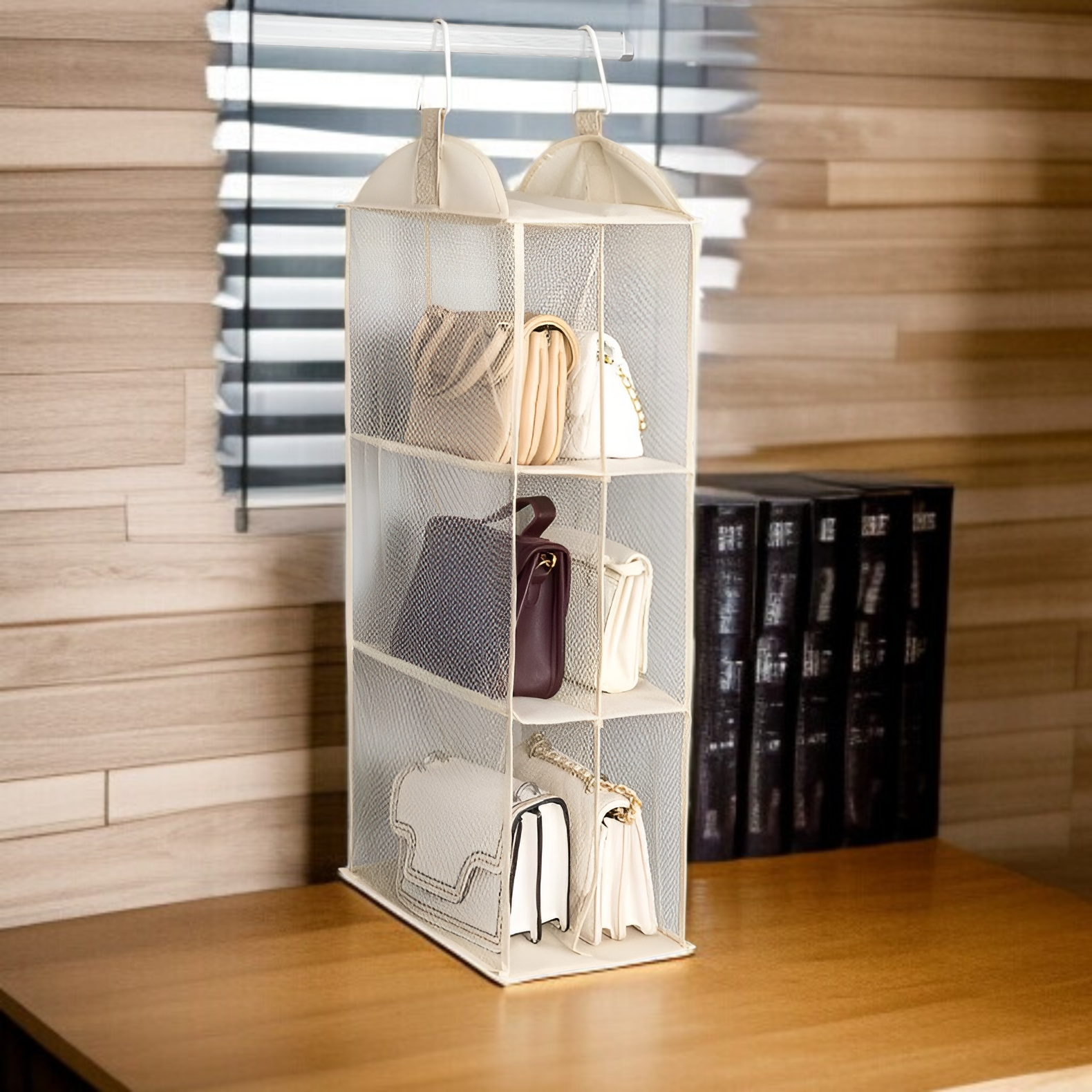 Taschenaufbewahrung Artefakt Kleiderschrank mehrschichtig Hängeaufbewahrung zweireihig Hängetasche T