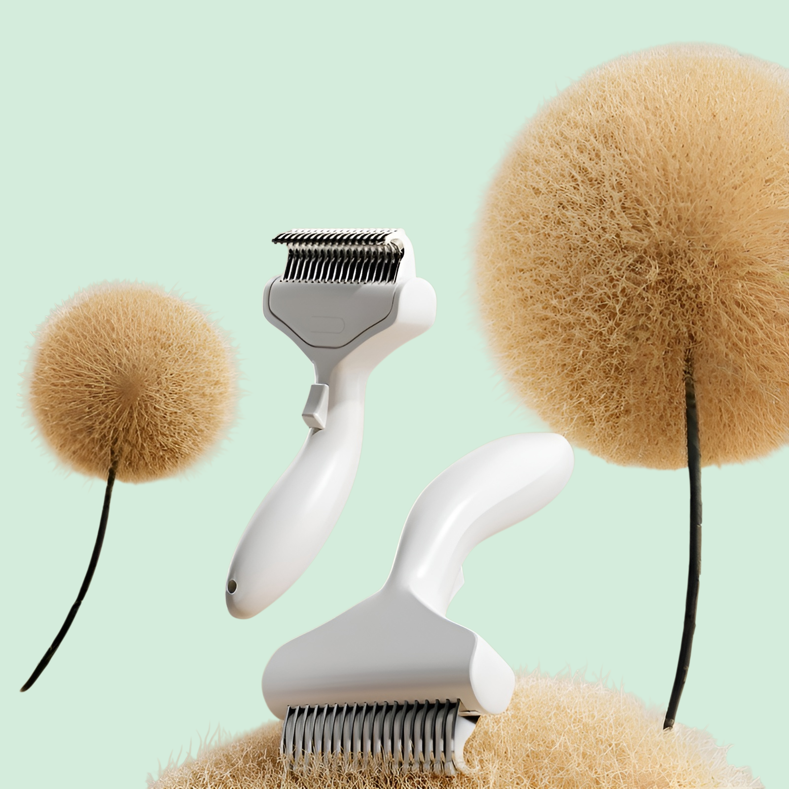 猫 ブラシ 犬 ブラシ ペット用品 短毛・長毛対応 スリッカーブラシ 犬 ファーミネーター 猫 毛取り 抜け毛取り ボタンで簡単除去 痛くない 皮膚に優しい 抜け毛除去 もつれた毛取り 滑り止め 耐久