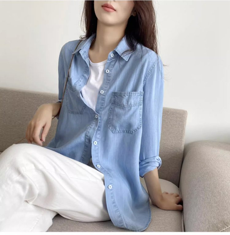 通気性抜群のテンセルデニムシャツ詳細