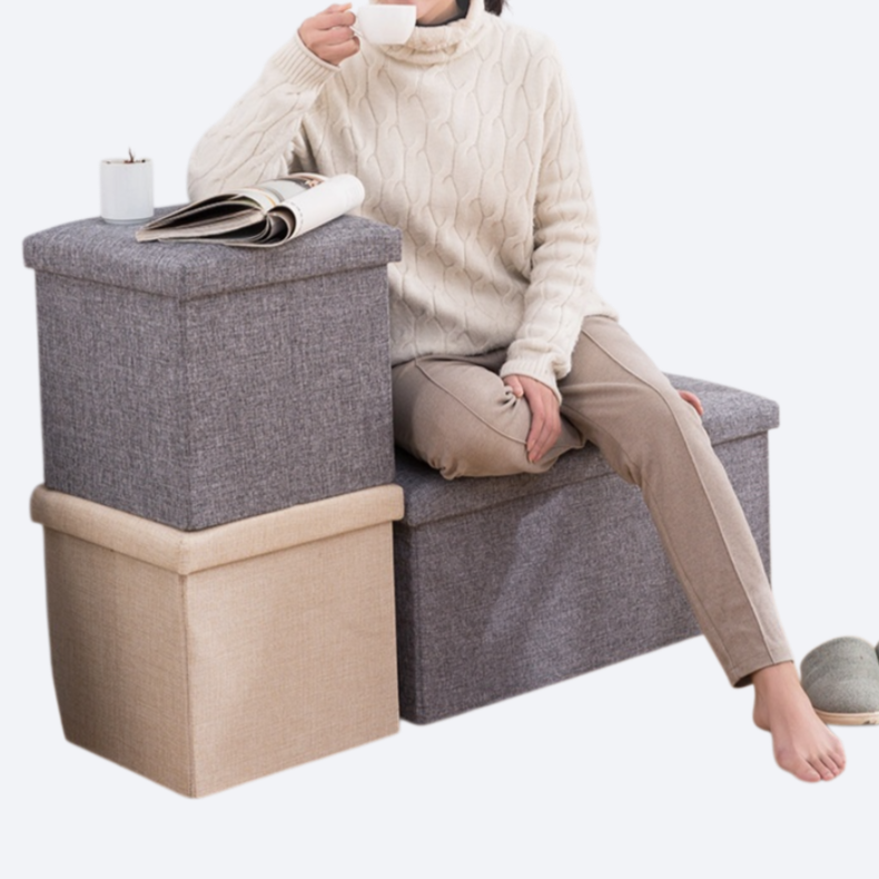 長方形綿麻貯蔵ベンチ