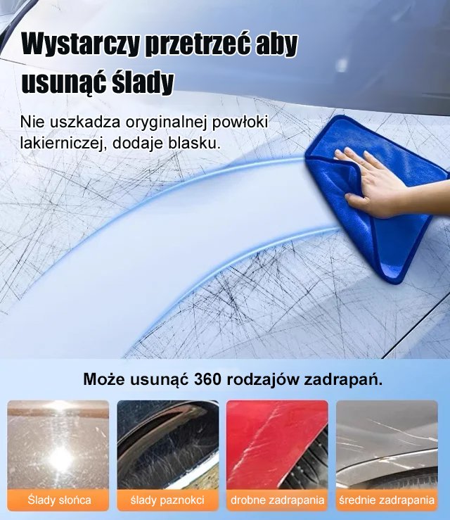 Wosk do szybkiej naprawy zarysowań lakieru samochodowego łatwo usuwa rysy i plamy.