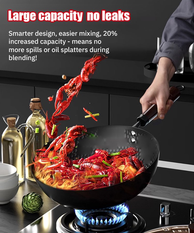 【Nepotažená zdravá pánev】doplnění železa, čistá železná nepřilnavá pánev