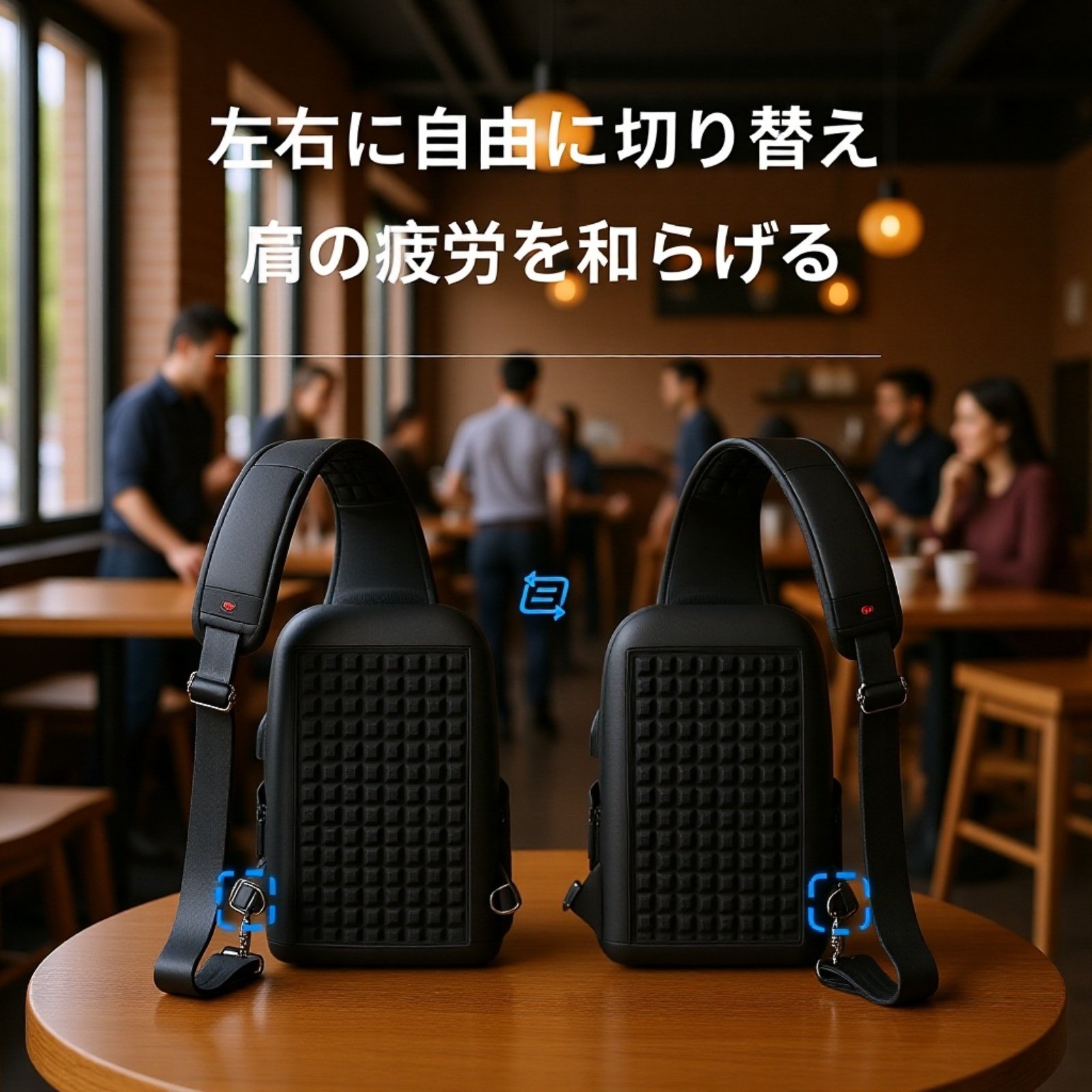 アウトドア万能カジュアル斜め掛けボディバッグ メンズ