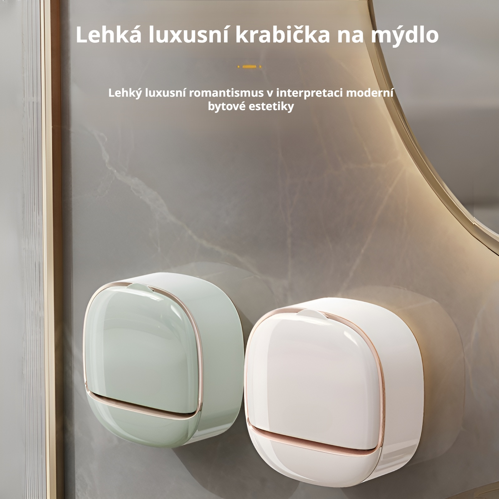  Nástěnná luxusní mýdlenka bez vrtání, odkapávací držák na mýdlo
