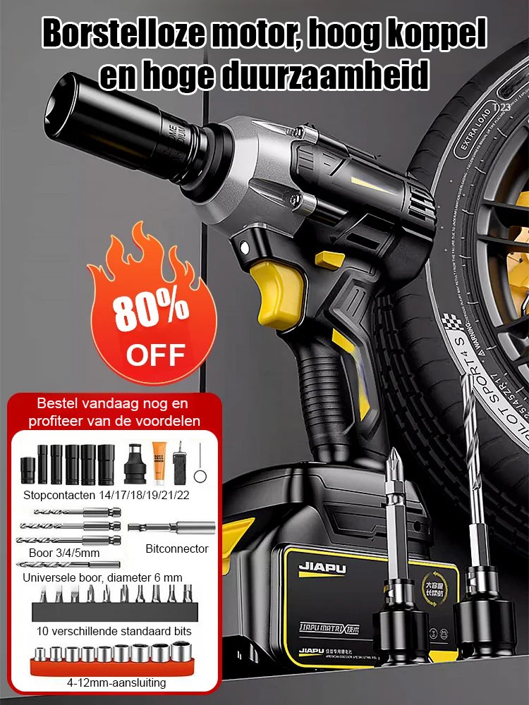 Grote koppel lithium-ion slagmoersleutel