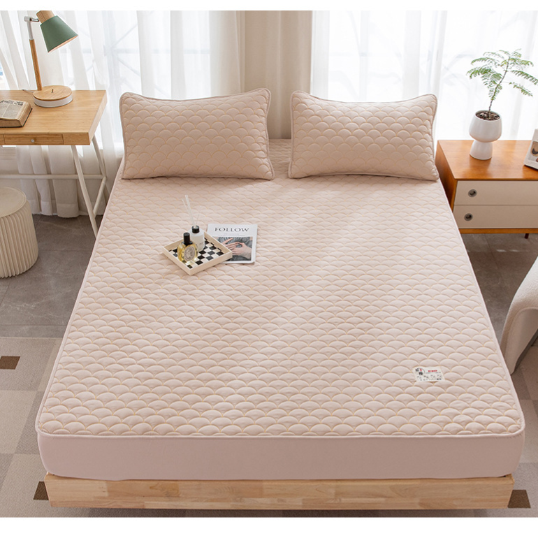 洗われた綿のベッドシーツのベッドシーツの大豆繊維の満ちる世帯のスリップ防止通気性