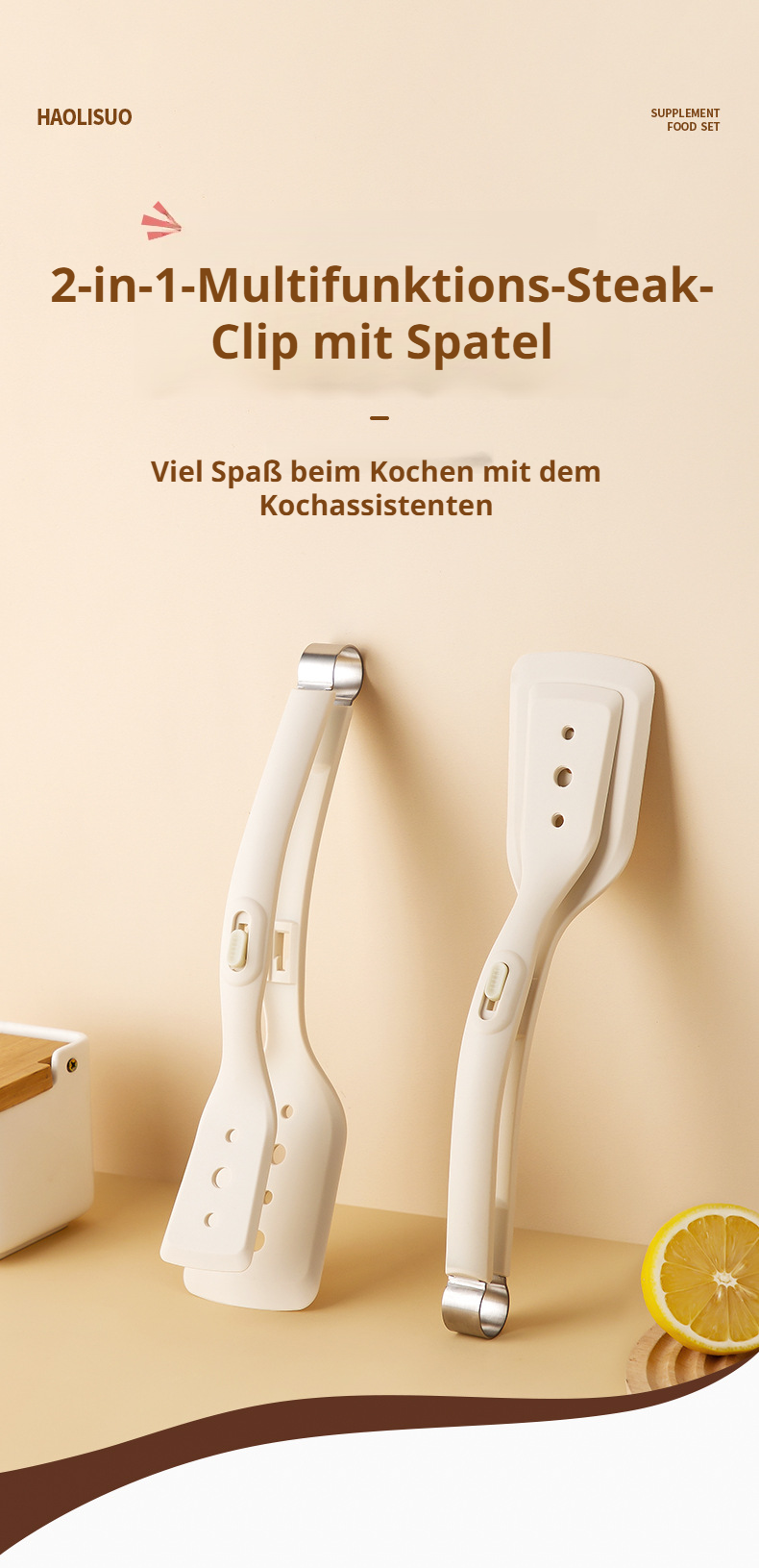 Haushaltsküchenbedarf Spachtelclip – verbrühungshemmender Bratspachtel