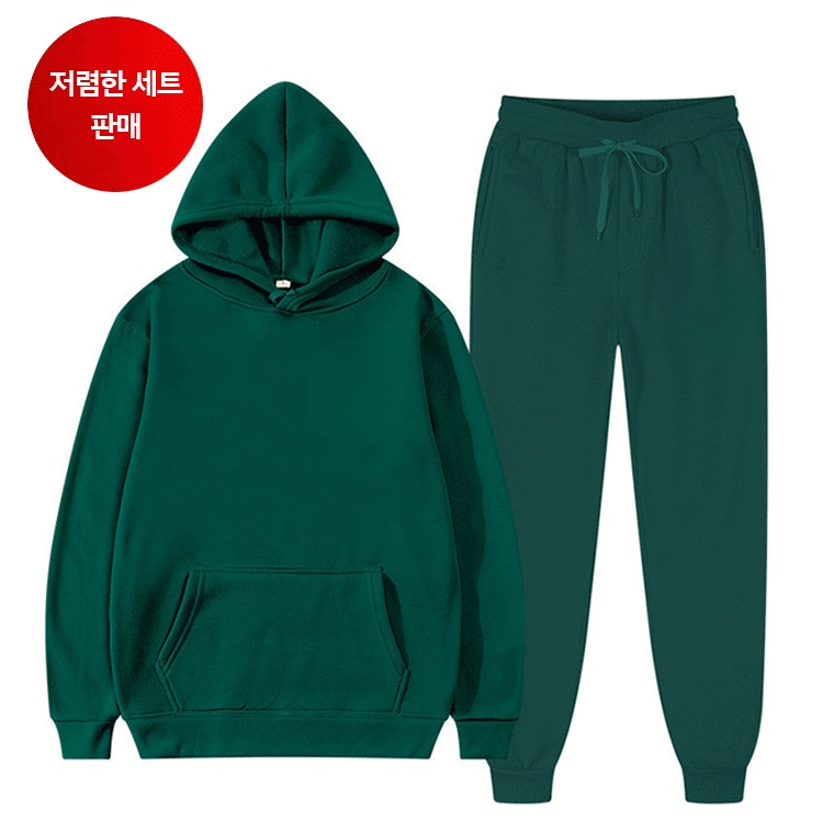 봄 가을 남녀공용 캐주얼 후드티 세트