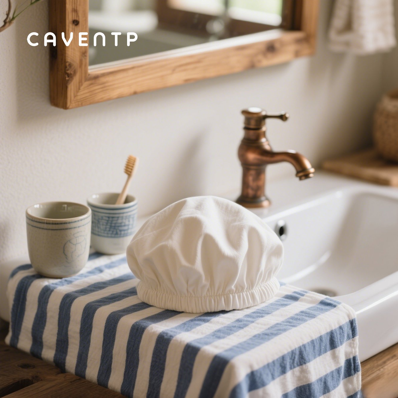 Doppellagige wasserdichte Duschhaube für den Haushalt