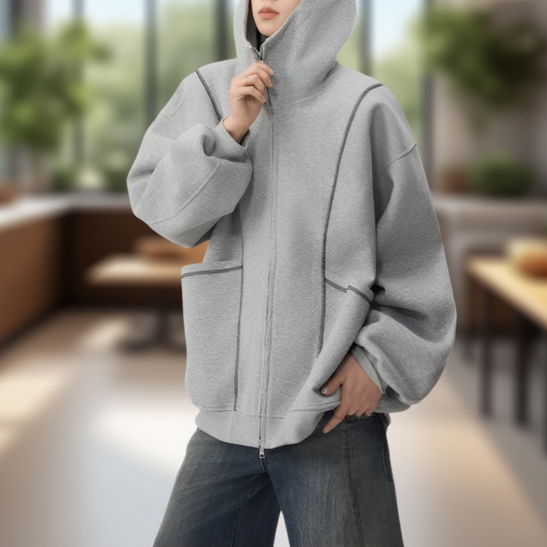 ゆったりカップル用ジップアップジャケット