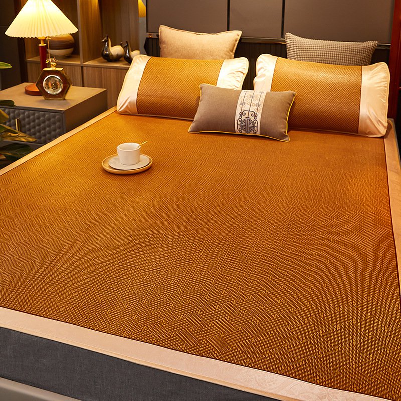 เสื่อหวายธรรมชาติแบบพับได้สำหรับฤดูร้อน