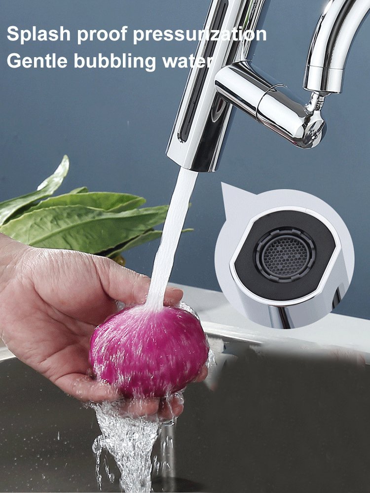 Head Switch Kitchen Sink Faucets with Four Function Rotation Sprayer