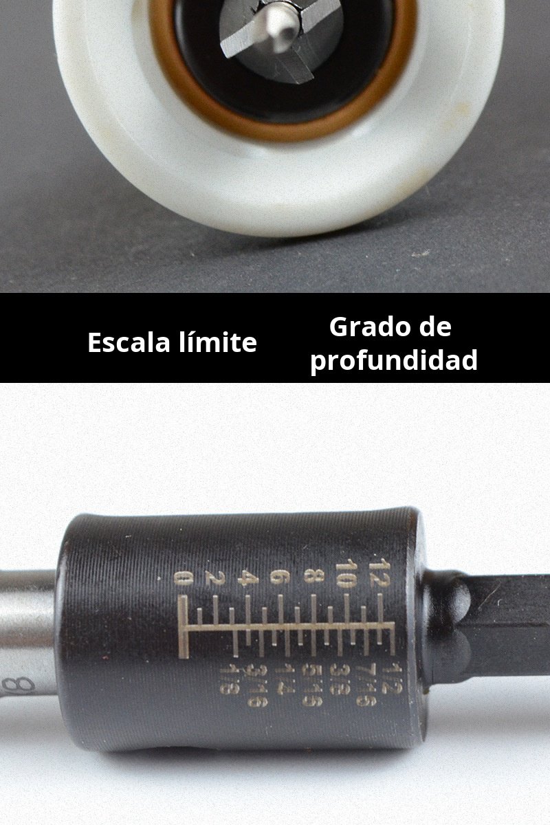 Vista lateral de la broca avellanadora de JMY Woodworking Limited