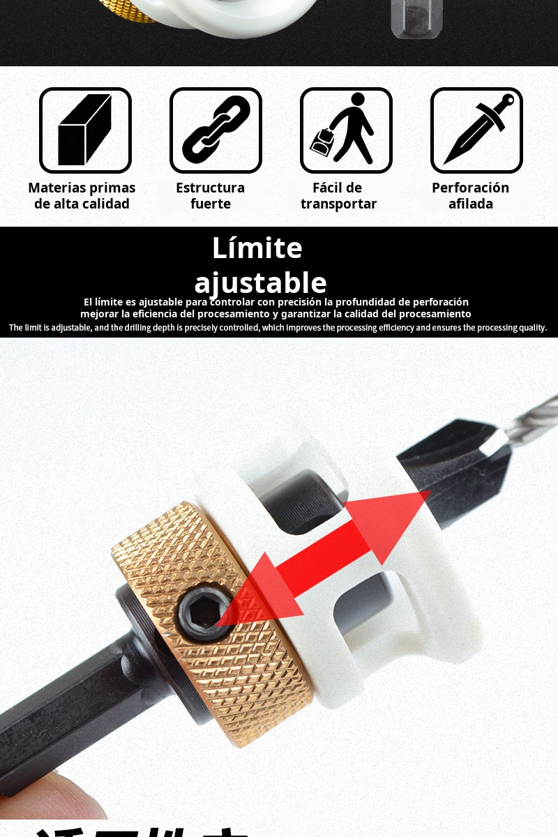 Detalle del cabezal de aleación de la broca JMY