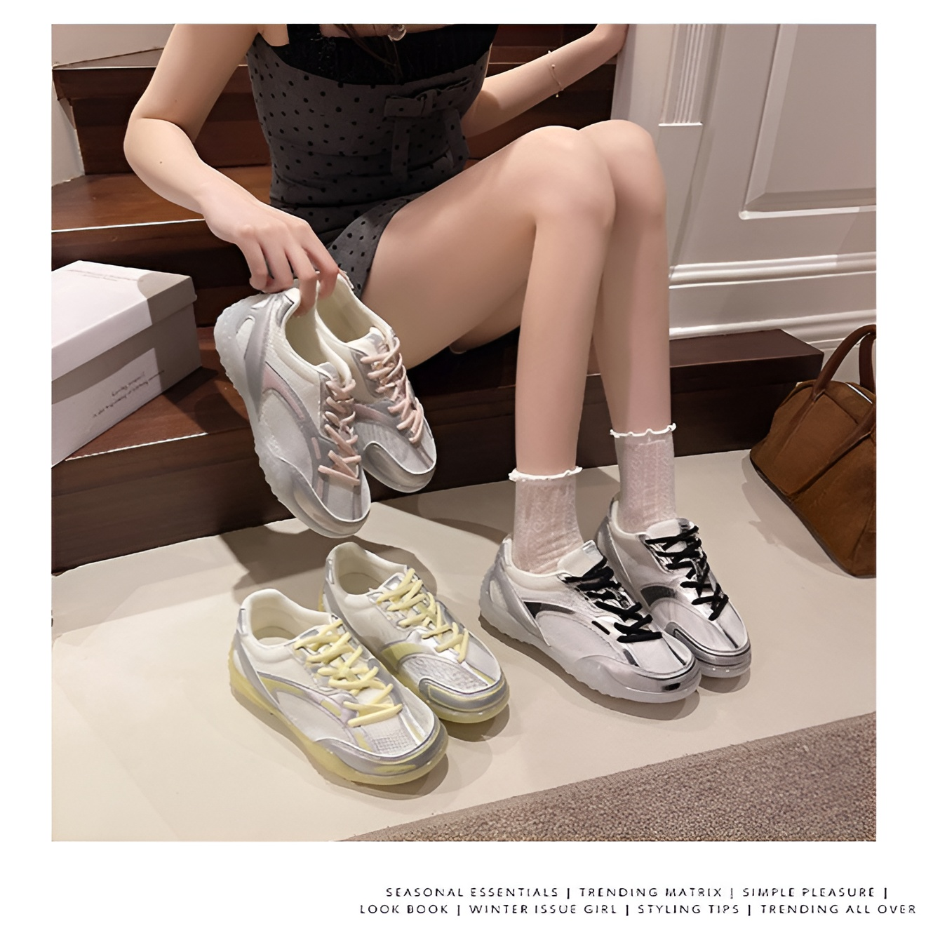 薄型デザインのカジュアルレディースシューズ