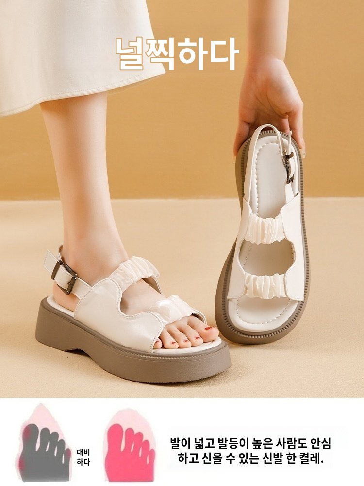 여성용 통굽 샌들 측면 디자인